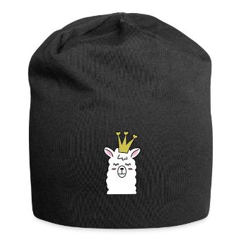 Lama Lama Alpaka Lama Lama Königin - Jersey-Beanie - Schwarz - Vorne