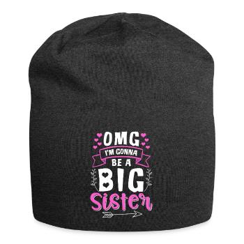 OMG I'm Gonna Be A Big Sister - Jersey Beanie - charcoal grey - Front