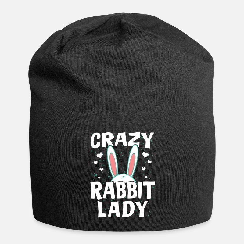 Crazy Rabbit Lady - Rabbit Rabbit Owner Fan - Jersey Beanie - black
