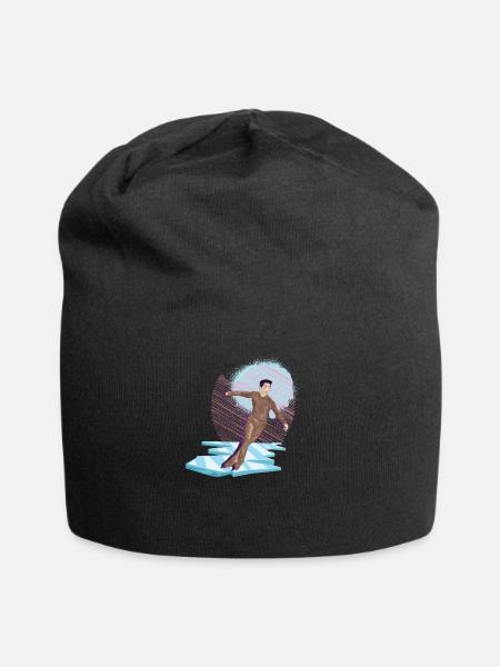 Schlittschuhlaufen Eiskunstlauf Eiskunstläufer Eis - Jersey-Beanie - Schwarz