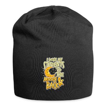 Teacher Teacher's Day Moon and Back Teacher's Gift - Jersey Beanie - black - Front