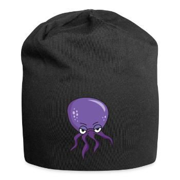 Oktopus Riesenkraken Tintefisch Tentakel Meer - Jersey-Beanie - Schwarz - Vorne