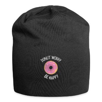 Donut Worry Be Happy Gift Donut Shirt Funny - Jersey Beanie - black - Front