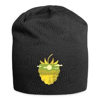 Vintage Panorama Himbeere - Jersey-Beanie - Schwarz - Vorne