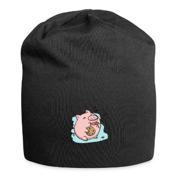 Keks Schwein - Jersey-Beanie - Schwarz - Vorne