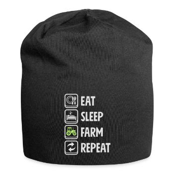 Eat Sleep Farm Repeat - Jersey Beanie - black - Front
