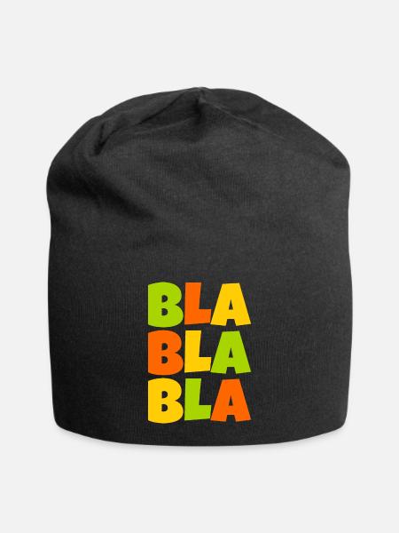 buntes Bla bla bla - Jersey-Beanie - Schwarz
