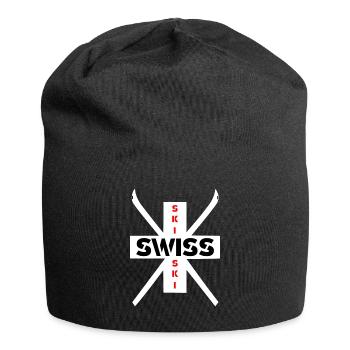 Ski Swiss Ski motif blanc - Bonnet en jersey - noir - Devant