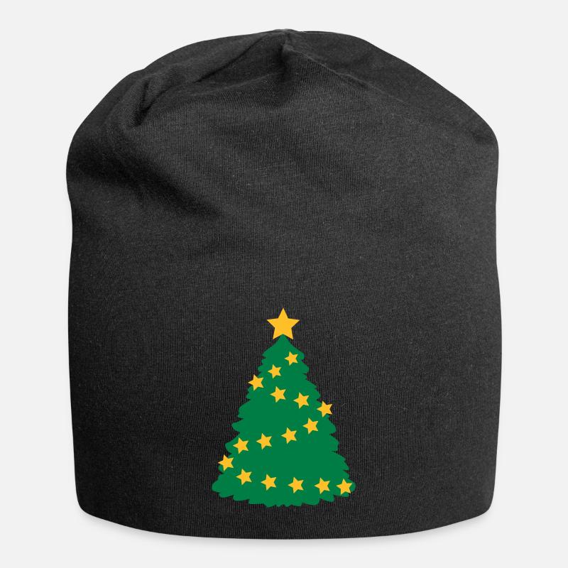 Weihnachtsbaum - Jersey-Beanie - Schwarz