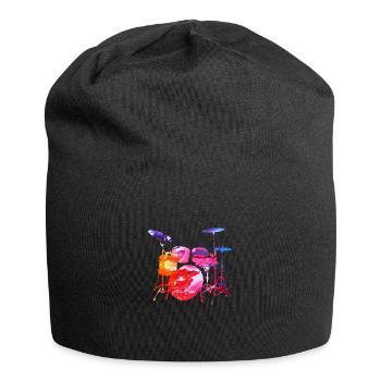 Musiker Schlagzeuger Geschenk für Drummer Drums - Jersey-Beanie - Schwarz - Vorne