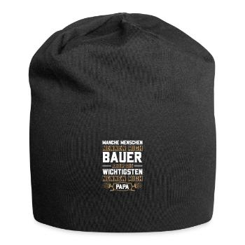 Bauer Landwirt Vater Papa Traktor Kuh Geschenk - Jersey-Beanie - Schwarz - Vorne