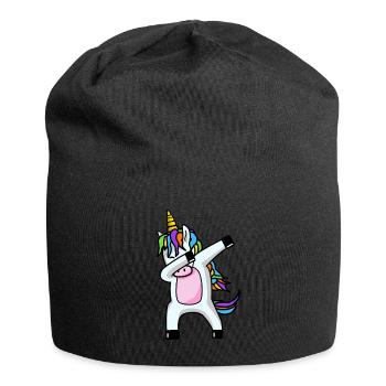 Dabbing Unicorn dabbendes Licorne Dab tendance - Bonnet en jersey - noir - Devant