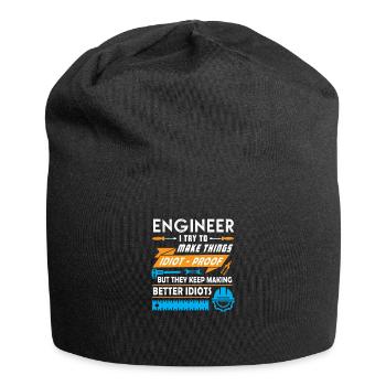 Ingenieur Engineer Beruf WItz Geschenk - Jersey-Beanie - Schwarz - Vorne