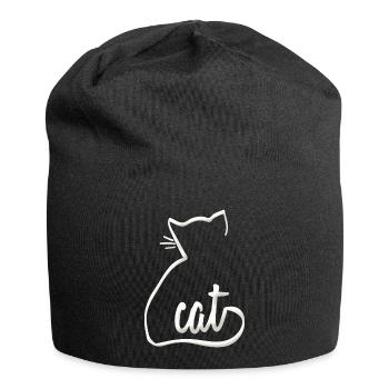Cat (cat) as a gift for cat lovers - Jersey Beanie - black - Front
