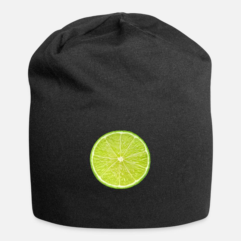 Limette - Jersey-Beanie - Schwarz