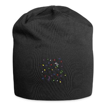Confetti colorful carnival carnival streamer party - Jersey Beanie - black - Front