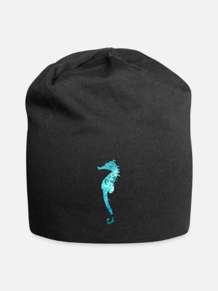 Seepferd Seepferdchen Meeresbiologe Meer Aquarium - Jersey-Beanie - Schwarz