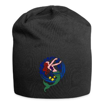 Mermaid Meerjungfrau Götting Ozean - Jersey-Beanie - Schwarz - Vorne