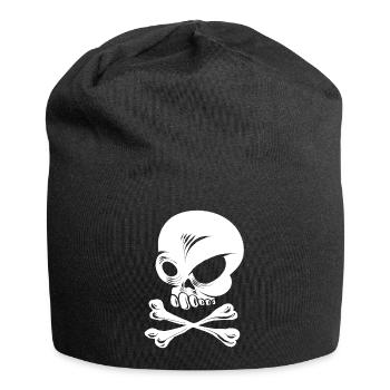 Totenkopf - Jersey-Beanie - Schwarz - Vorne