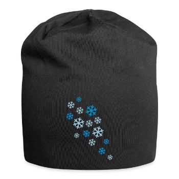 schneeflocken schnee winter - Jersey-Beanie - Schwarz - Vorne
