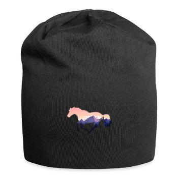 Wild Horse Wild Horses Riding Riders Gift Stud Farm - Jersey Beanie - black - Front