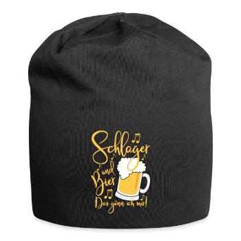 Schlager und Bier Das gönn ich mir Festival Party - Jersey-Beanie - Schwarz - Vorne