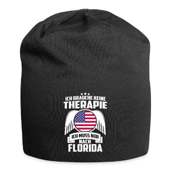 FLORIDA - KEINE THERAPIE - SPRUCH - GESCHENK - Jersey-Beanie - Schwarz - Vorne