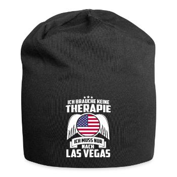 LAS VEGAS - KEINE THERAPIE - USA SPRUCH - GESCHENK - Jersey-Beanie - Schwarz - Vorne