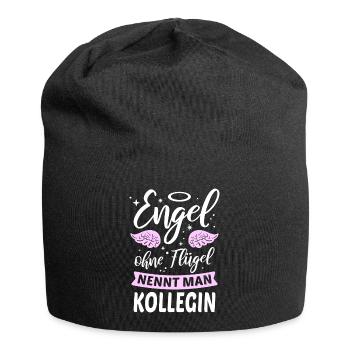 Engel ohne Flügel nennt man Kollegin - Jersey-Beanie - Schwarz - Vorne