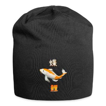 Koi Poisson Carpes Japon Caractères cadeau - Bonnet en jersey - noir - Devant