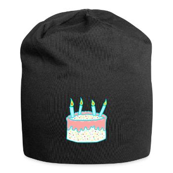 Anniversaire - gâteaux - cadeau - Bonnet en jersey - noir - Devant