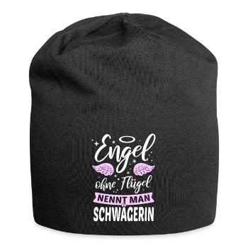 Engel ohne Flügel nennt man Schwägerin - Jersey-Beanie - Schwarz - Vorne