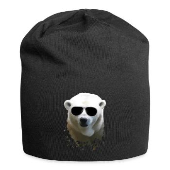 Polar Bear - Eisbär - Jersey-Beanie - Schwarz - Vorne