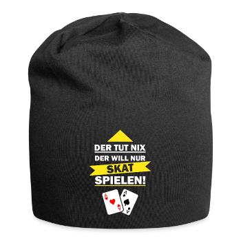 Der tut nix der will nur Skat spielen - Jersey-Beanie - Schwarz - Vorne