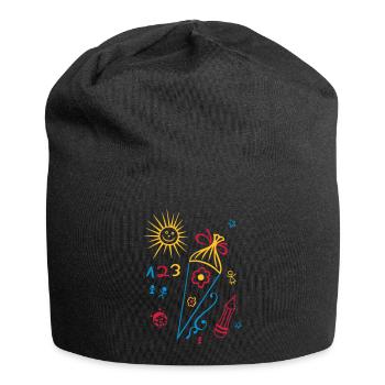 School, school start, children, back to school - Jersey Beanie - black - Front