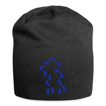 Babyfüsse, Baby Fußabdruck - Jersey-Beanie - Schwarz - Vorne