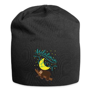 Süßes schlafendes Faultier mit Melatonin Formel - Jersey-Beanie - Schwarz - Vorne