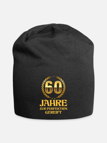 60 Geburtstag Geschenk zum 60. Geburtstag - Jersey-Beanie - Schwarz