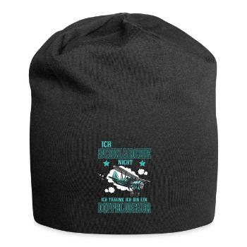 Ich Schnarche Nicht. Träume Bin ein Doppeldecker - Jersey-Beanie - Schwarz - Vorne