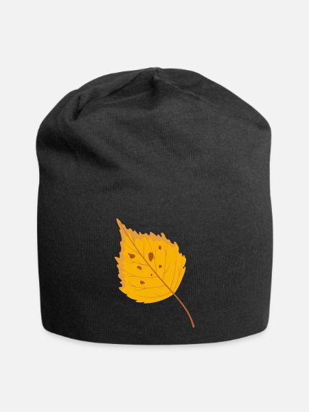 Birkenblatt - Jersey-Beanie - Schwarz