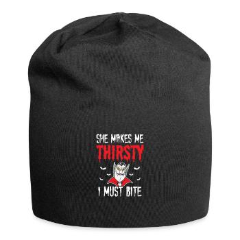 Halloween elle me donne soif doit mordre le vampire - Bonnet en jersey - noir - Devant