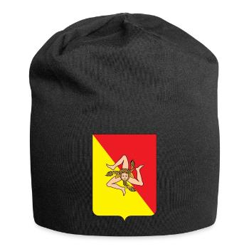 Armoiries de la Sicile avec Trinacria - Bonnet en jersey - noir - Devant