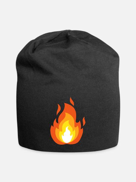 Feurige Flamme - Jersey-Beanie - Schwarz