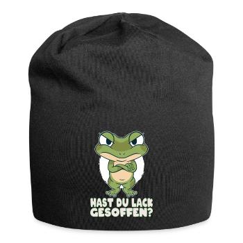 Hast du Lack gesoffen Frosch Spruch Geschenk - Jersey-Beanie - Schwarz - Vorne