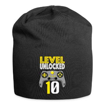 Cadeau d'anniversaire pour enfants niveau 10 pour garçons - Bonnet en jersey - noir - Devant