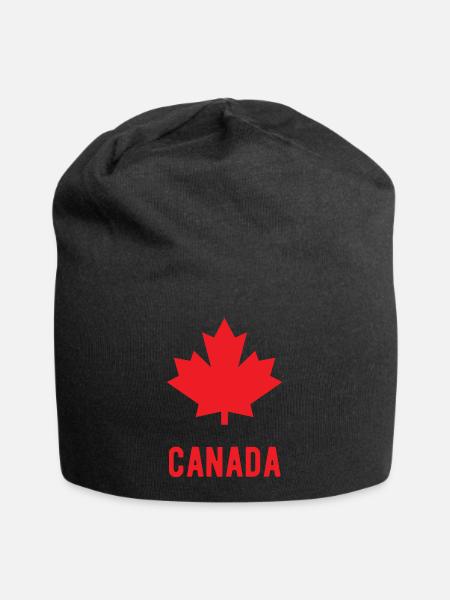 Kanada Ahornblatt - Jersey-Beanie - Schwarz