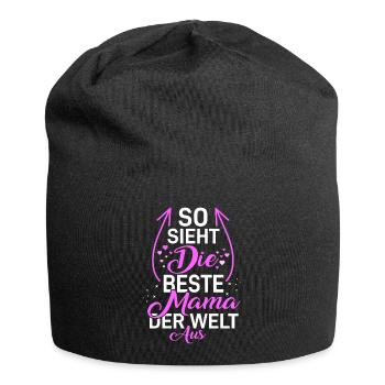 So sieht die Beste Mama der Welt aus Geschenkidee - Jersey-Beanie - Schwarz - Vorne