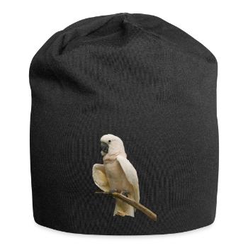 white galah cockato - Jersey Beanie - black - Front