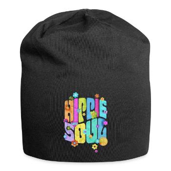 Retro Flower Power - Love Hippie Soul 1 - Jersey Beanie - black - Front