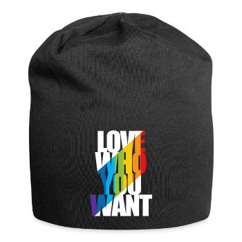 Love who you want LGBTQ Pride Month Gay - Bonnet en jersey - noir - Devant